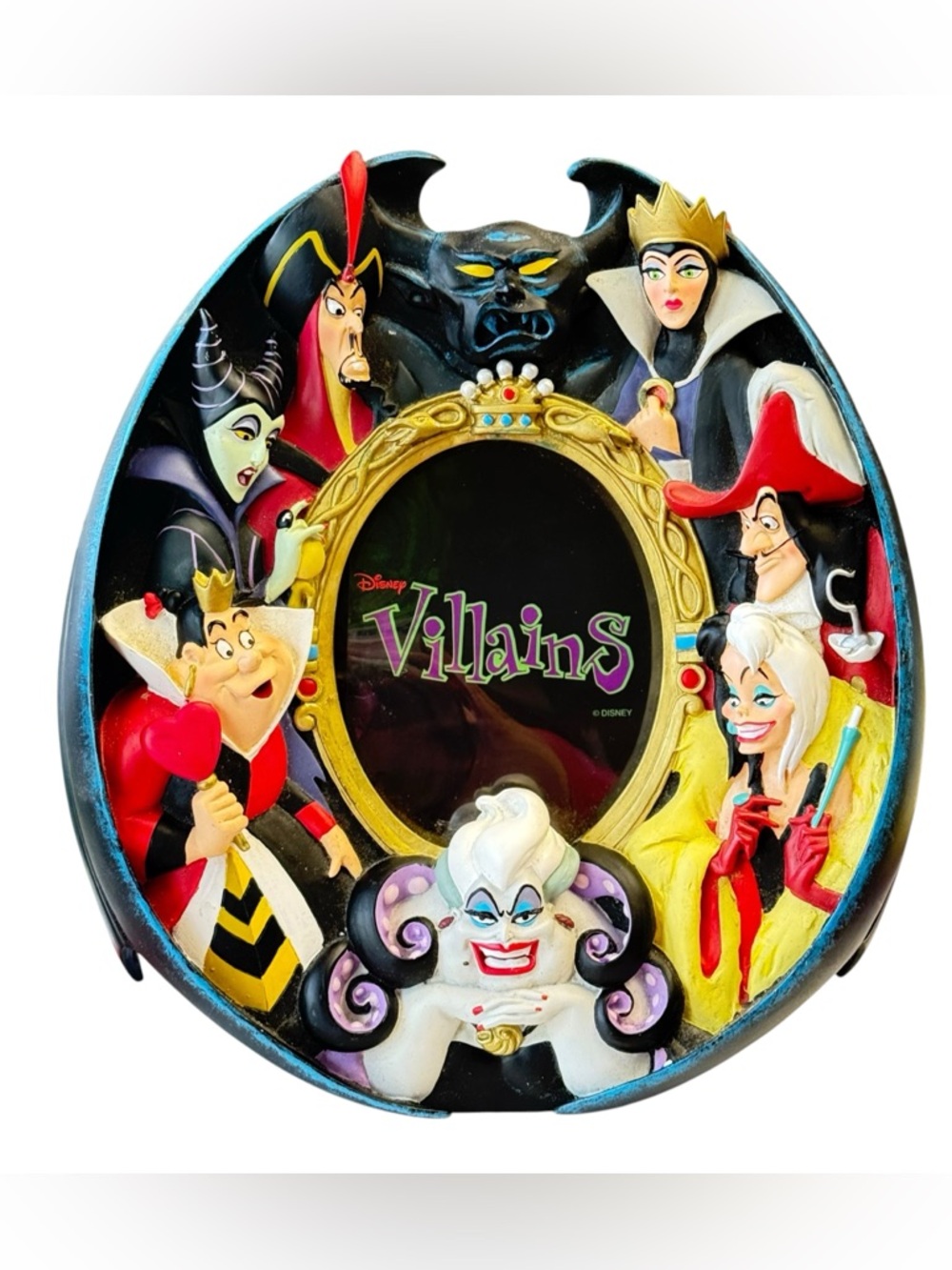 Disney Villains Vintage Character Mirror Frame - Black, Gold, Red, Purple